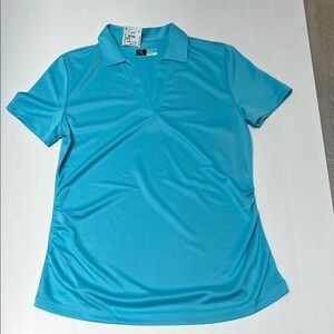 PGA TOUR GOLF Blue Fitted Polo T-Shirt